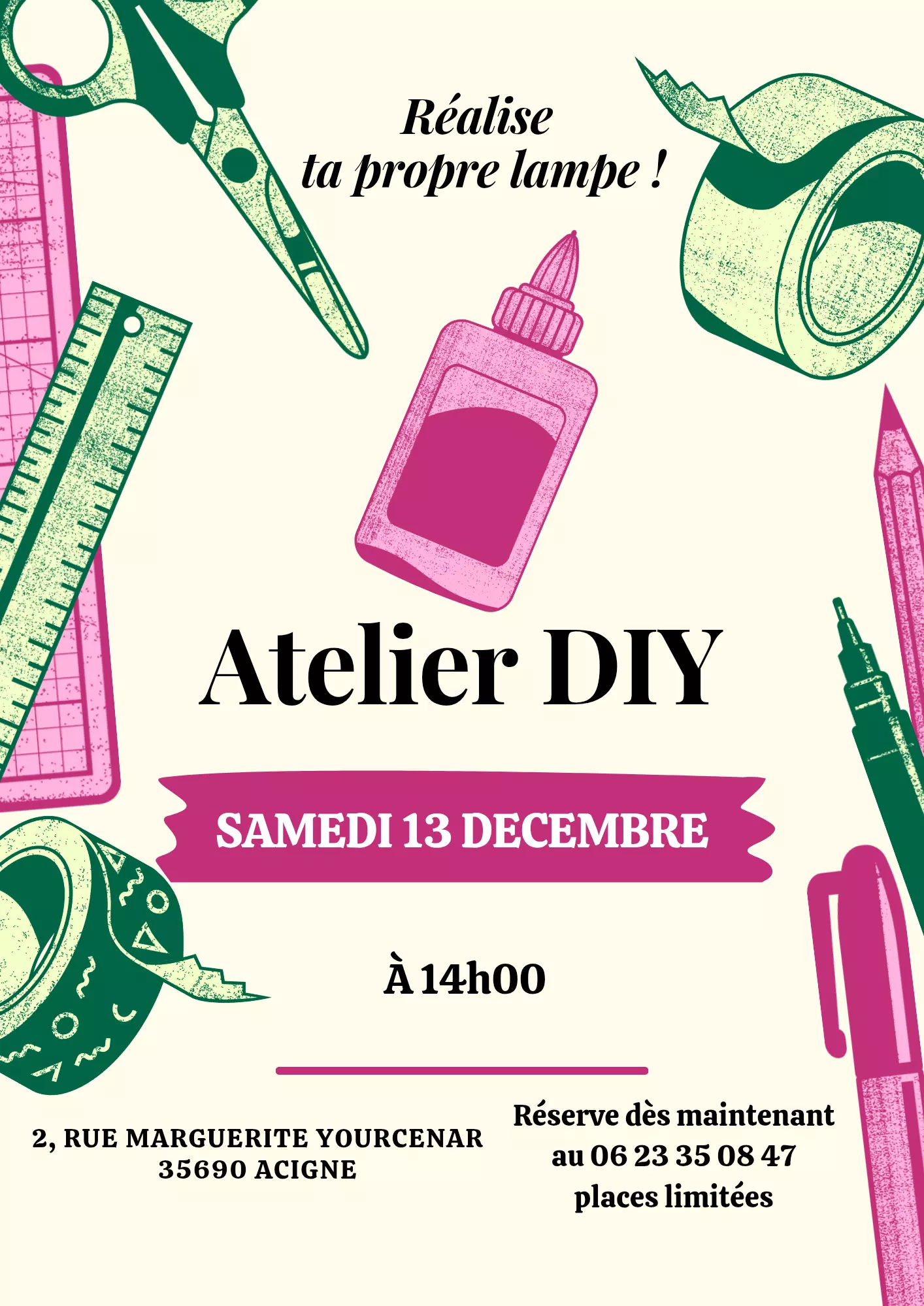 Affiche Événement Atelier créatif DIY Coloré Illustration Rose Vert Orange_20251201_114705_0000